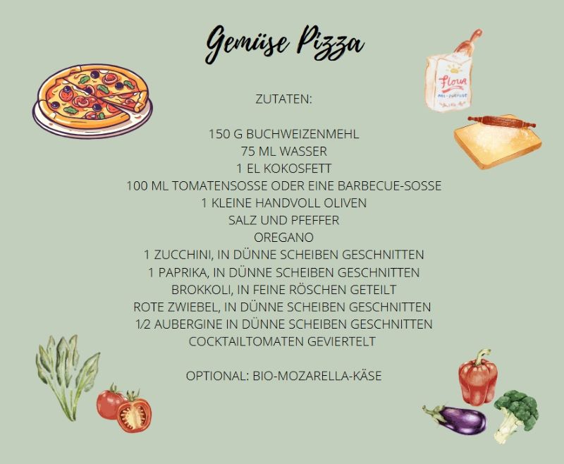 Gemüse Pizza (Zutaten)